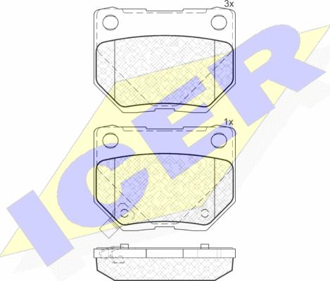 Icer 181749 - Тормозные колодки, дисковые, комплект autosila-amz.com