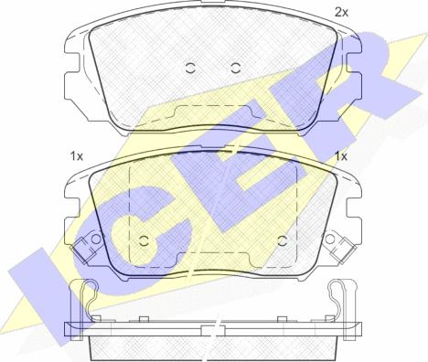 Icer 181745 - Тормозные колодки, дисковые, комплект autosila-amz.com