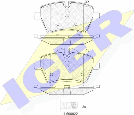 Icer 181756 - Тормозные колодки, дисковые, комплект autosila-amz.com