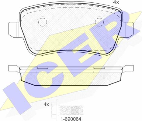 Icer 181763 - Тормозные колодки, дисковые, комплект autosila-amz.com