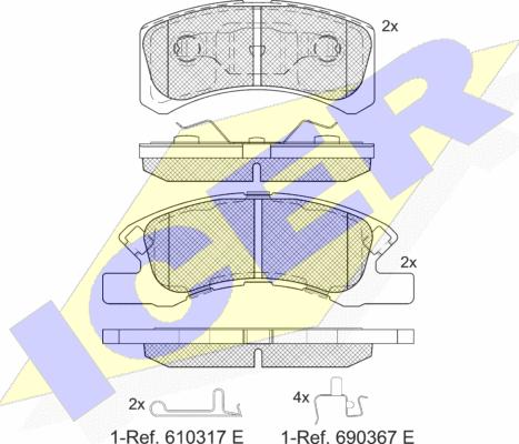 Icer 181701-208 - Тормозные колодки, дисковые, комплект autosila-amz.com