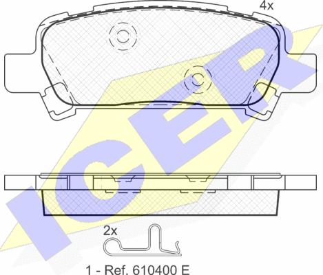 Icer 181736 - Тормозные колодки, дисковые, комплект autosila-amz.com