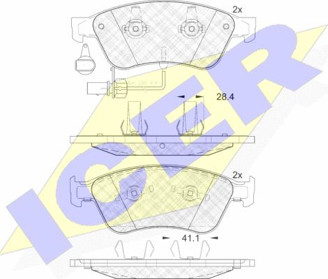 Icer 181725 - Тормозные колодки, дисковые, комплект autosila-amz.com