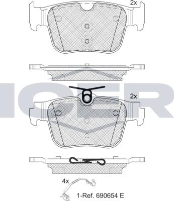 Icer 182410 - Тормозные колодки, дисковые, комплект autosila-amz.com