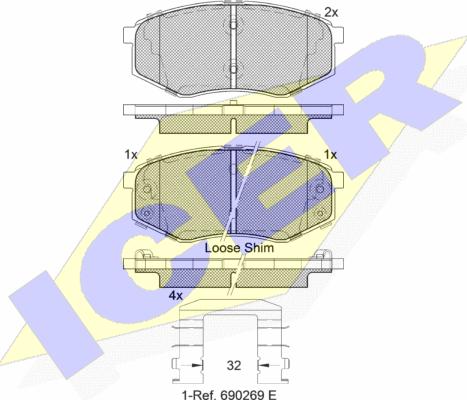 Icer 182094 - 182094 колодки дисковые передние!\ Hyundai Tucson/ix35 2.0/2.4/2.0CRDi 10> autosila-amz.com