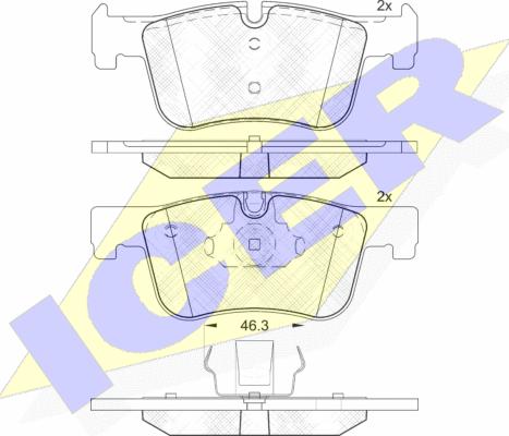 Icer 182048 - Тормозные колодки, дисковые, комплект autosila-amz.com