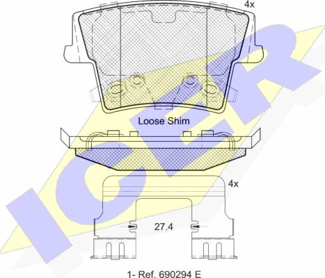 Icer 182069 - Колодки тормозные дисковые ICER autosila-amz.com