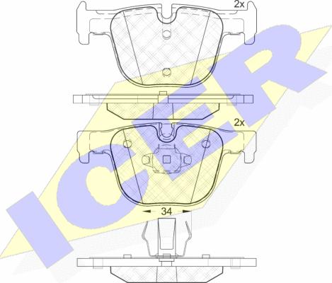 Icer 182064 - Тормозные колодки, дисковые, комплект autosila-amz.com