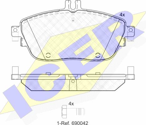 Icer 182061 - Тормозные колодки, дисковые, комплект autosila-amz.com