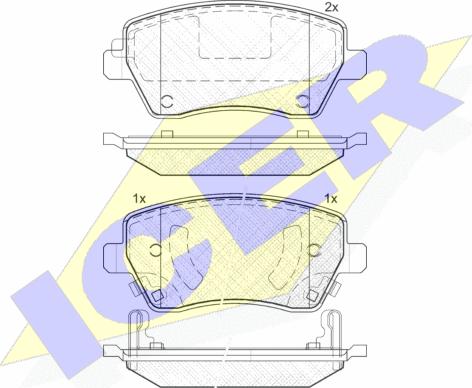 Icer 182019 - Тормозные колодки, дисковые, комплект autosila-amz.com