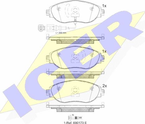 Icer 182018-087 - Тормозные колодки, дисковые, комплект autosila-amz.com