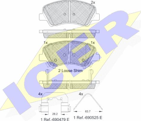 Icer 182035-233 - Тормозные колодки, дисковые, комплект autosila-amz.com