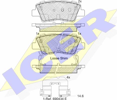 Icer 182036-203 - Тормозные колодки, дисковые, комплект autosila-amz.com