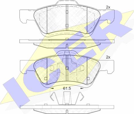 Icer 182030 - Тормозные колодки, дисковые, комплект autosila-amz.com