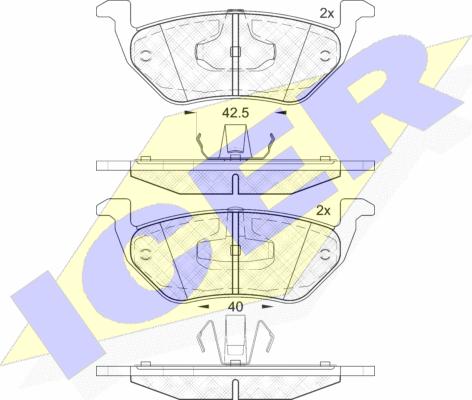 Icer 182031 - Тормозные колодки, дисковые, комплект autosila-amz.com