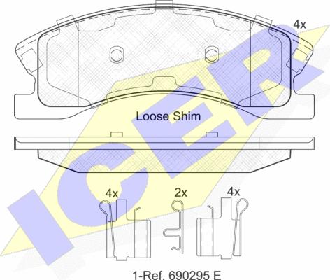 Icer 182075 - Тормозные колодки, дисковые, комплект autosila-amz.com