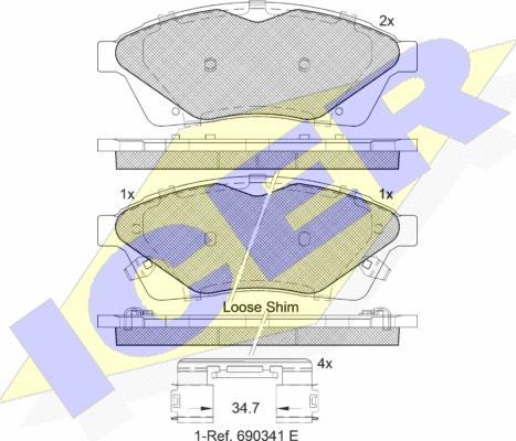 Icer 182144 - Тормозные колодки, дисковые, комплект autosila-amz.com