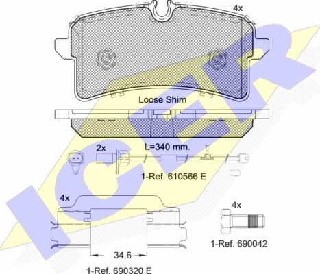 Icer 182159 - Тормозные колодки, дисковые, комплект autosila-amz.com