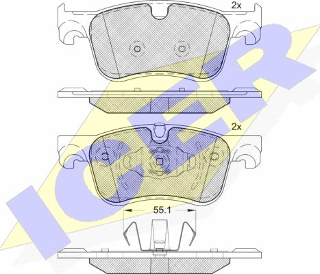 Icer 182158 - Тормозные колодки, дисковые, комплект autosila-amz.com