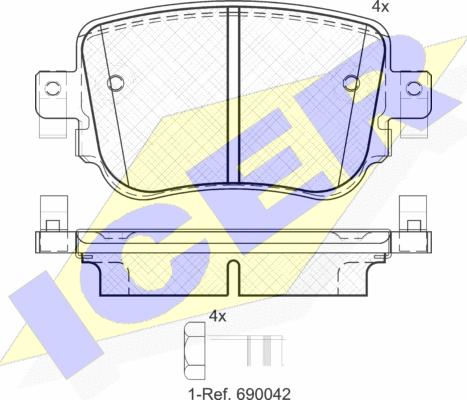 Icer 182152 - Тормозные колодки, дисковые, комплект autosila-amz.com