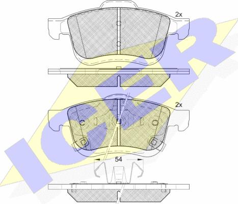 Icer 182165 - Тормозные колодки, дисковые, комплект autosila-amz.com