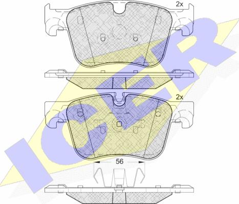 Icer 182166 - Тормозные колодки, дисковые, комплект autosila-amz.com