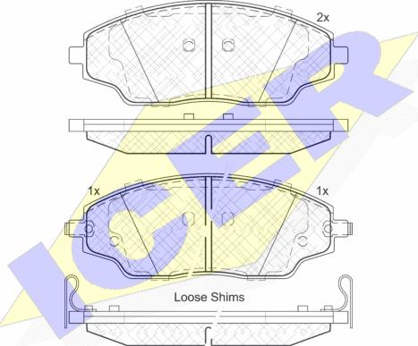 Icer 182167 - Тормозные колодки, дисковые, комплект autosila-amz.com