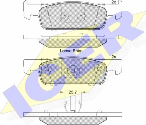 Icer 182115-203 - Тормозные колодки, дисковые, комплект autosila-amz.com