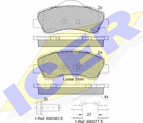 Icer 182131-067 - Тормозные колодки, дисковые, комплект autosila-amz.com