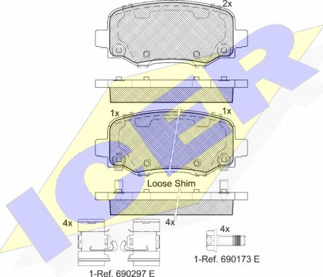 Icer 182176-203 - Тормозные колодки, дисковые, комплект autosila-amz.com