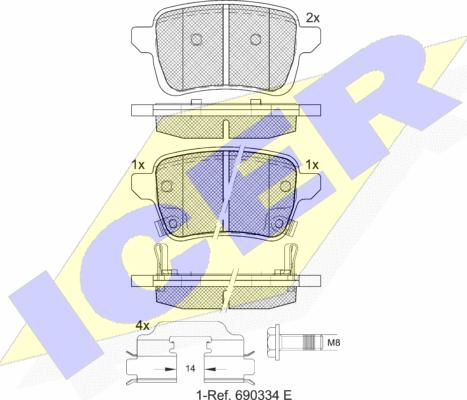 Icer 182170-208 - Тормозные колодки, дисковые, комплект autosila-amz.com