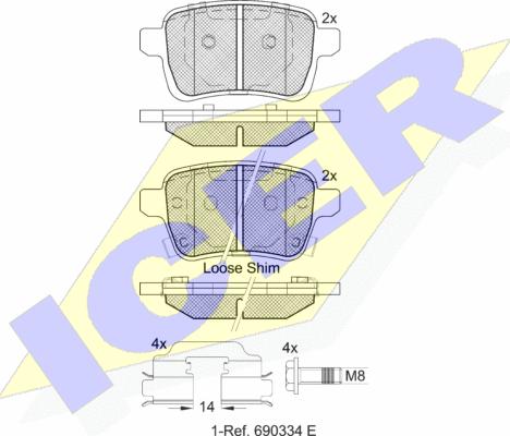 Icer 182170-203 - Тормозные колодки, дисковые, комплект autosila-amz.com