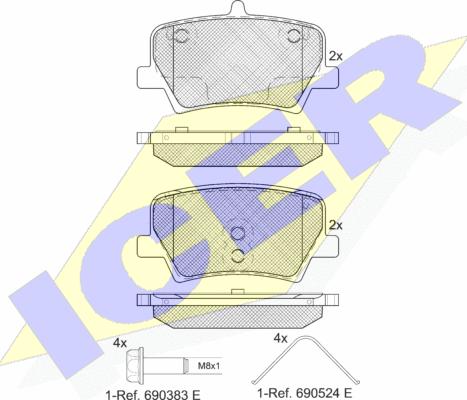 Icer 182346 - Тормозные колодки, дисковые, комплект autosila-amz.com