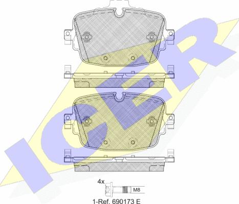 Icer 182341 - Тормозные колодки, дисковые, комплект autosila-amz.com