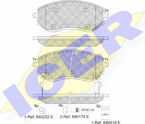 Icer 182342 - Тормозные колодки, дисковые, комплект autosila-amz.com