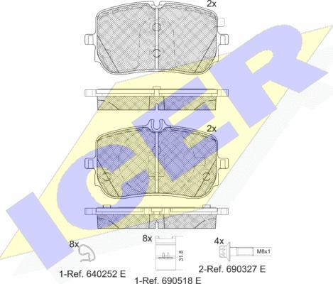 Icer 182351 - Тормозные колодки, дисковые, комплект autosila-amz.com