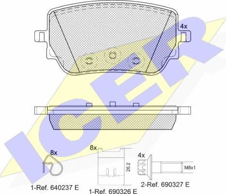 Icer 182352 - Тормозные колодки, дисковые, комплект autosila-amz.com