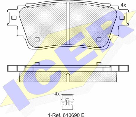 Icer 182357 - Тормозные колодки, дисковые, комплект autosila-amz.com