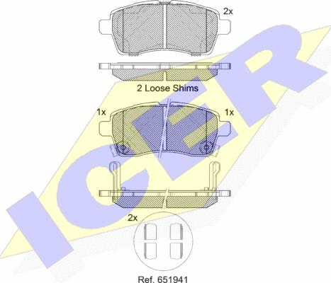 Icer 182305 - Тормозные колодки, дисковые, комплект autosila-amz.com