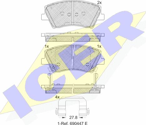 Icer 182314 - Дисковый тормозной механизм, комплект autosila-amz.com
