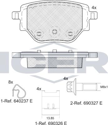 Icer 182384 - Тормозные колодки, дисковые, комплект autosila-amz.com