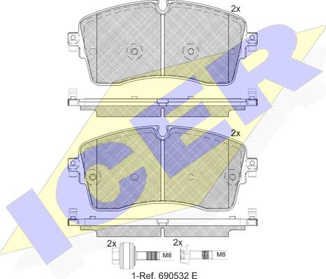 Icer 182335-200 - Тормозные колодки, дисковые, комплект autosila-amz.com