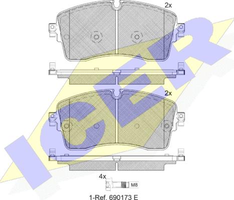 Icer 182335 - Тормозные колодки, дисковые, комплект autosila-amz.com