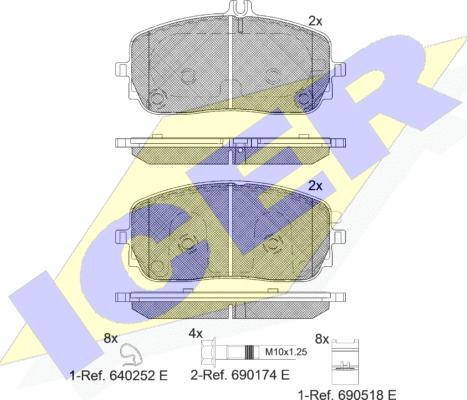 Icer 182331 - Тормозные колодки, дисковые, комплект autosila-amz.com