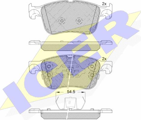 Icer 182321 - Тормозные колодки, дисковые, комплект autosila-amz.com