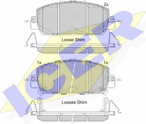 Icer 182322 - Тормозные колодки, дисковые, комплект autosila-amz.com