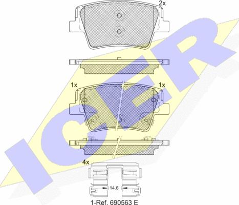 Icer 182379 - Тормозные колодки, дисковые, комплект autosila-amz.com