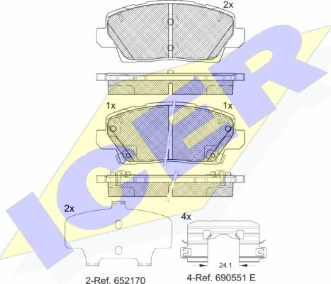 Icer 182375 - Тормозные колодки, дисковые, комплект autosila-amz.com