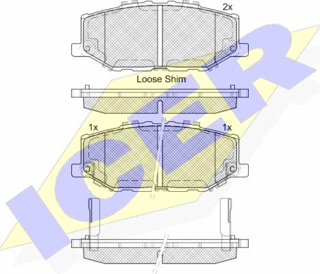 Icer 182373 - Тормозные колодки, дисковые, комплект autosila-amz.com