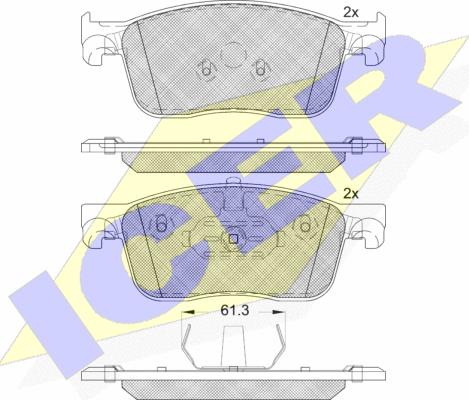 Icer 182297 - Тормозные колодки, дисковые, комплект autosila-amz.com